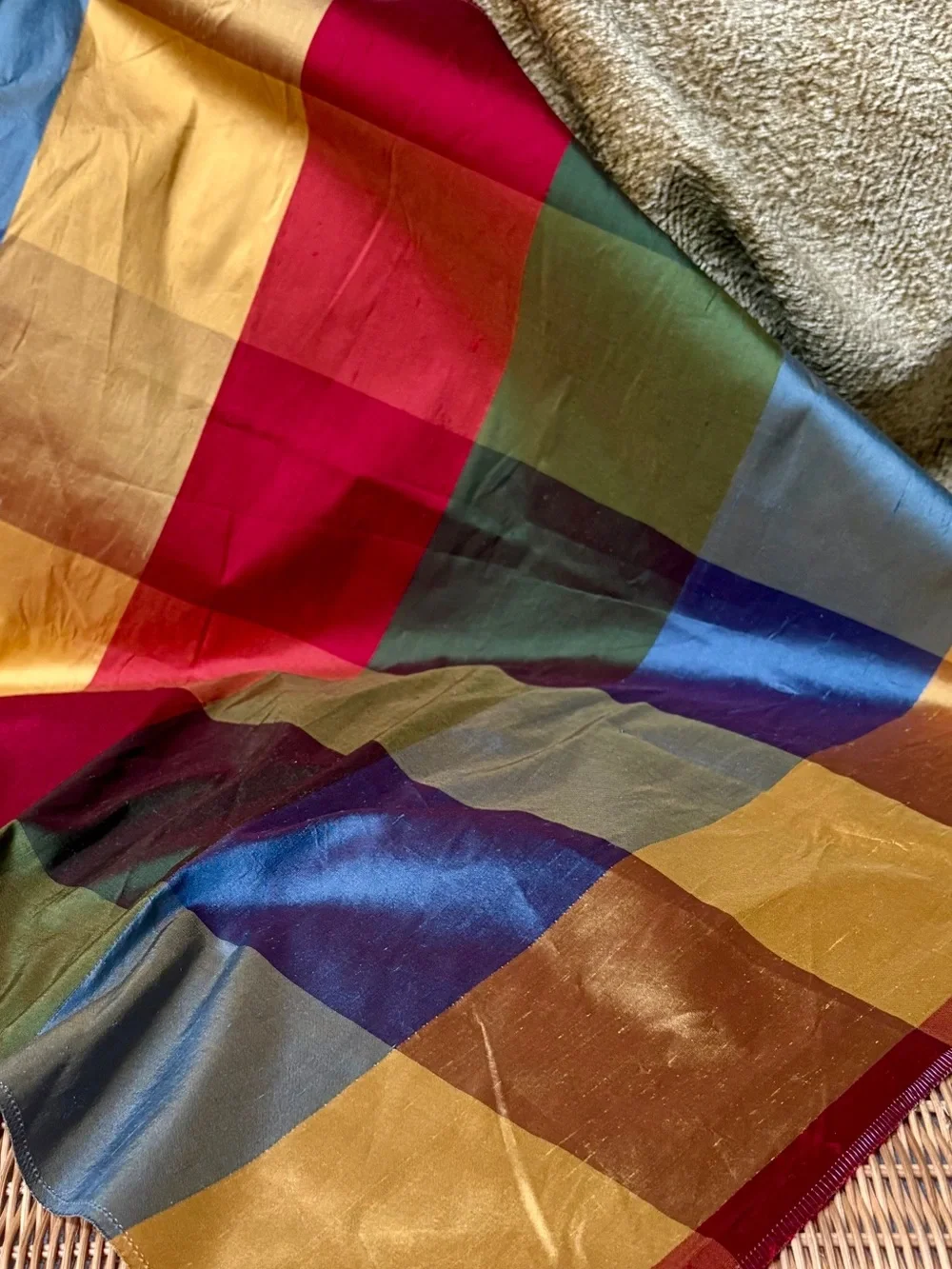 Vintage Kravet Couture Multi Colored Silk Fabric